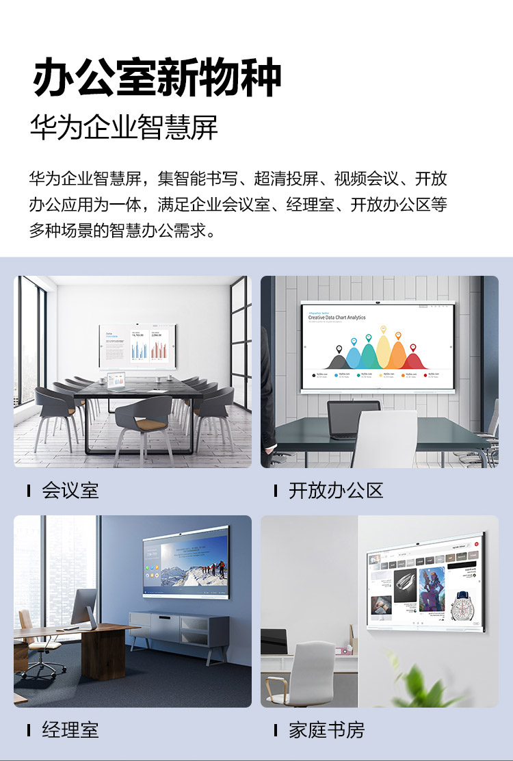 Huawei/华为智慧屏IdeaHub S 65英寸触控一体机电子白板会议平板无线投屏智能语音(图3)