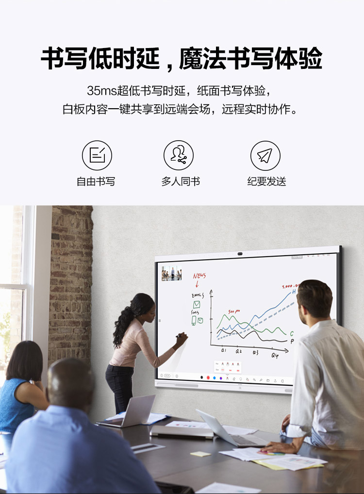 Huawei办公宝IdeaHub S 86英寸触控一体机电子白板会议平板无线投屏智能语音(图8)